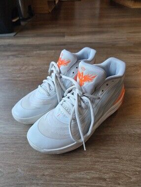 Puma MB.02 “Gorange” Platinum Gray/Orange Basketball Shoes Men’s Size 8